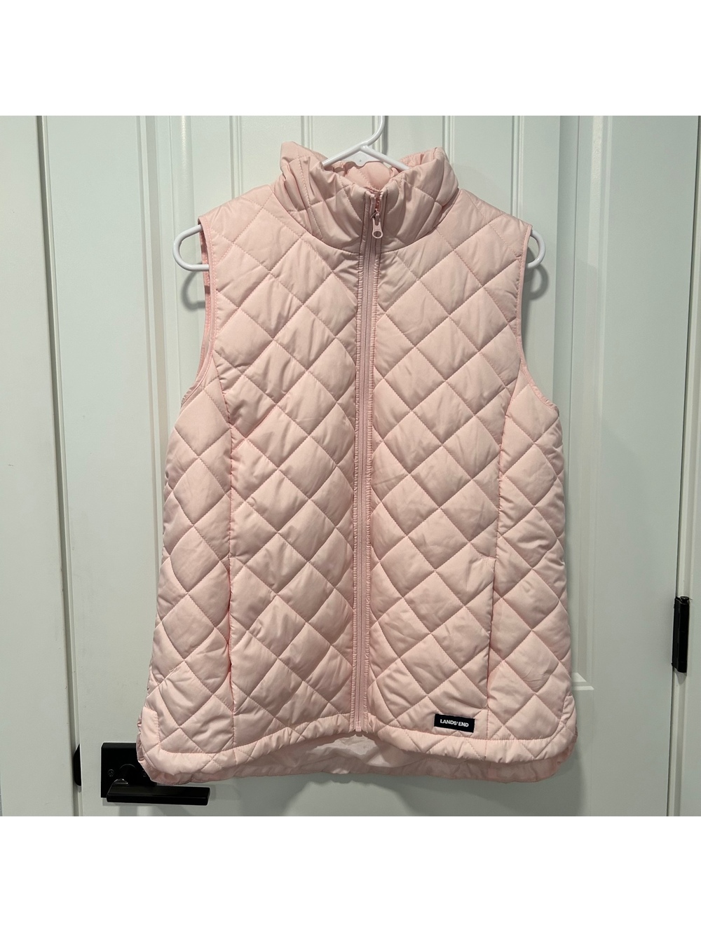 LL Bean quilted puffer vest in pale pink size M